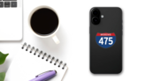 Interstate 475 Sign Sticker on a Phone (New) example