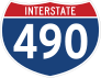 Interstate 490 Sign Sticker
