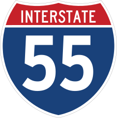 Interstate 55 Sign Sticker