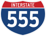 Interstate 555 Sign Sticker