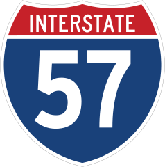 Interstate 57 Sign Sticker