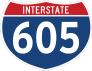 Interstate 605 Sign Sticker