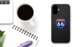 Interstate 66 Sign Sticker on a Phone (New) example