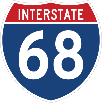 Interstate 68 Sign Sticker