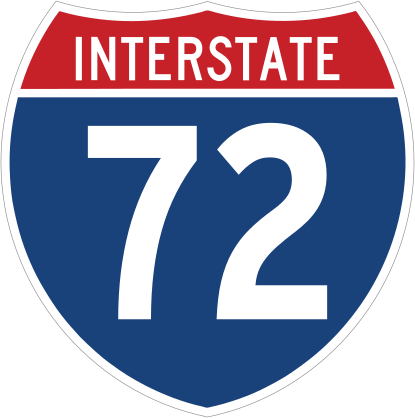Interstate 72 Sign Sticker