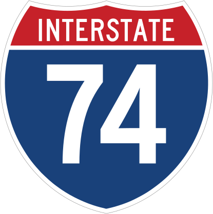 Interstate 74 Sign Sticker