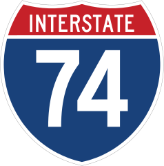 Interstate 74 Sign Sticker