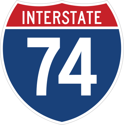 Interstate 74 Sign Sticker