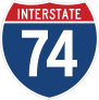 Interstate 74 Sign Sticker