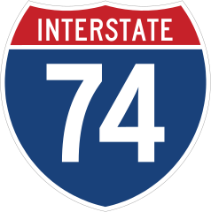 Interstate 74 Sign Sticker