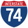 Interstate 74 Sign Sticker