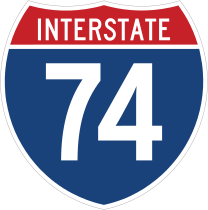 Interstate 74 Sign Sticker