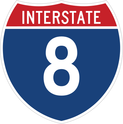 Interstate 8 Sign Sticker