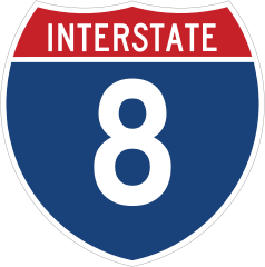 Interstate 8 Sign Sticker