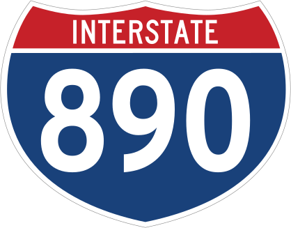 Interstate 890 Sign Sticker