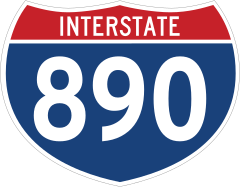 Interstate 890 Sign Sticker
