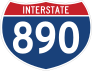 Interstate 890 Sign Sticker