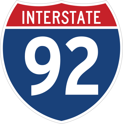 Interstate 92 Sign Sticker