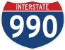 Interstate 990 Sign Sticker