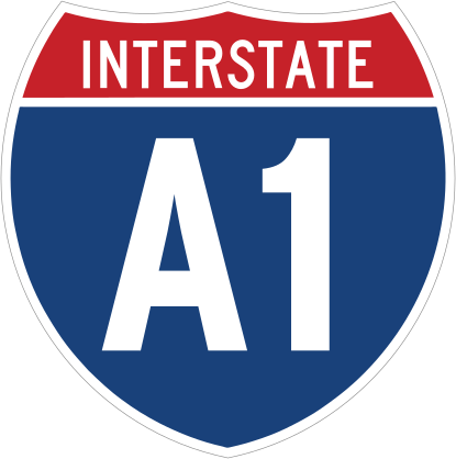 Interstate A1 Sign Sticker