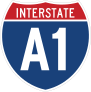 Interstate A1 Sign Sticker