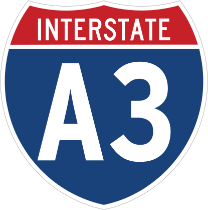 Interstate A3 Sign Sticker