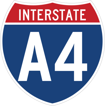 Interstate A4 Sign Sticker