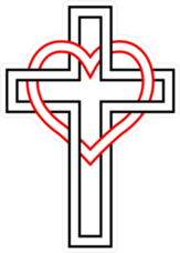 Intertwining The Heart And Christian Cross Sticker