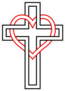 Intertwining The Heart And Christian Cross Sticker