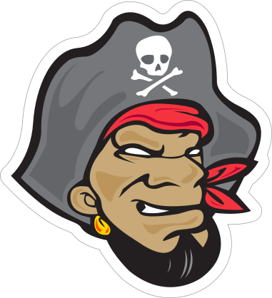 Intimidating Pirate Mascot Sticker