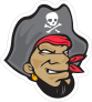 Intimidating Pirate Mascot Sticker