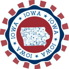 Iowa Badge Round Logo Sticker