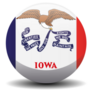 Iowa Circle Button Flag Sticker