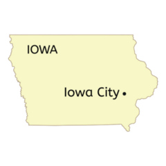 Iowa City On Map Sticker