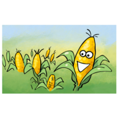 Iowa Corn Field Cartoon Sticker