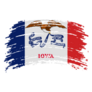 Iowa Flag In Grunge Brush Stroke Sticker