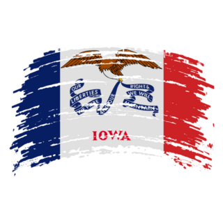 Iowa Flag In Grunge Brush Stroke Sticker