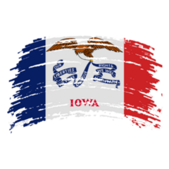 Iowa Flag In Grunge Brush Stroke Sticker