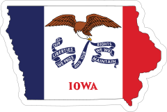 Iowa Flag State Sticker