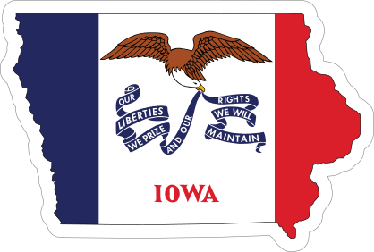Iowa Flag State Sticker