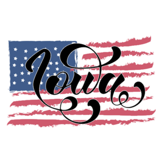 Iowa Hand Lettering Flag Sticker