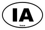 Iowa Ia Oval Sticker