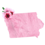 Iowa In Tender Pink Colors Sticker