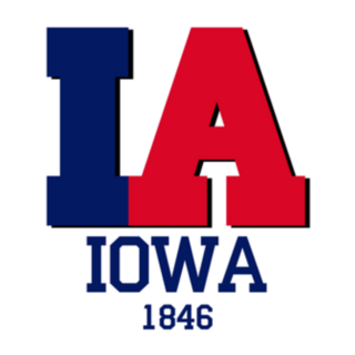 Iowa Inscription And Founded 1846 Sticker
