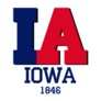 Iowa Inscription And Founded 1846 Sticker
