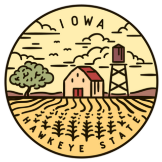 Iowa Label Hawkeye State Sticker