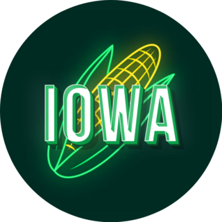 Iowa Old School Style Neon Corn Sticker