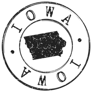 Iowa Silhouette Postal Passport Stamp Sticker