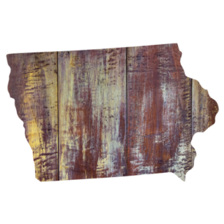 Iowa State In Wood Texture  Sticker