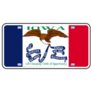Iowa State License Plate Flag Sticker